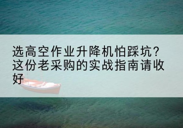 丰城高空作业升降机厂家推荐-选高空作业升降机怕踩坑？这份老采购的实战指南请收好