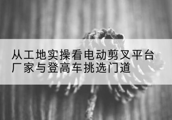 丰城电动剪叉升降平台厂家-从工地实操看电动剪叉平台厂家与登高车挑选门道