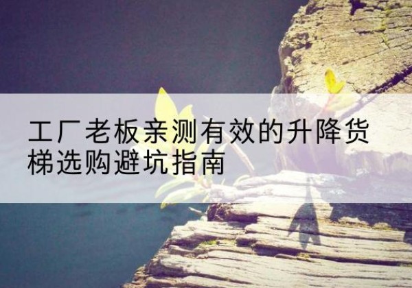 丰城升降货梯怎么选-工厂老板亲测有效的升降货梯选购避坑指南